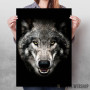 wild angry wolf head