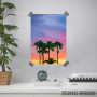 Palm Trees On Purple Sky