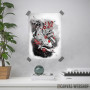 white koi and sakuras
