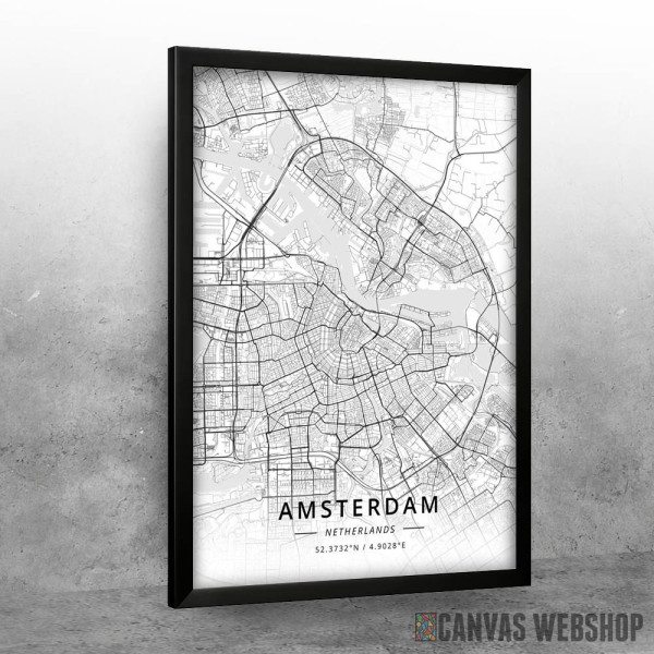 Amsterdam mapa - white Amsterdam mapa - white