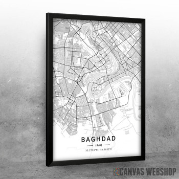 Bagdad mapa - white Bagdad mapa - white