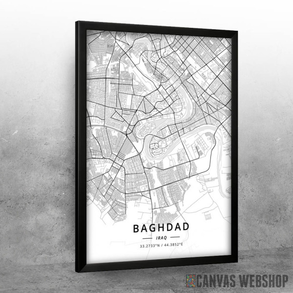 Bagdad mapa - white Bagdad mapa - white