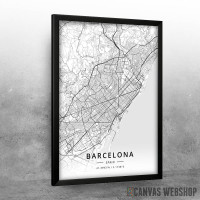 Barselona mapa - white