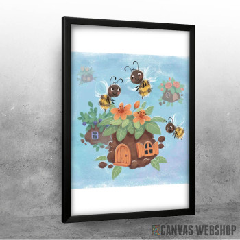 Bee house in cartoon style Bee house in cartoon style