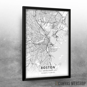 Boston mapa - white Boston mapa - white