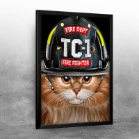 Brave Firefighter Cat