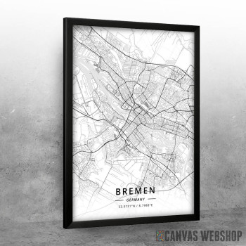 Bremen mapa - white Bremen mapa - white