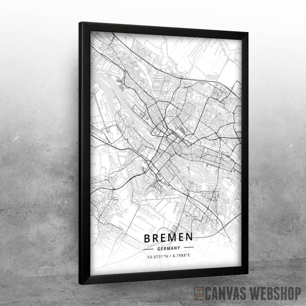 Bremen mapa - white Bremen mapa - white