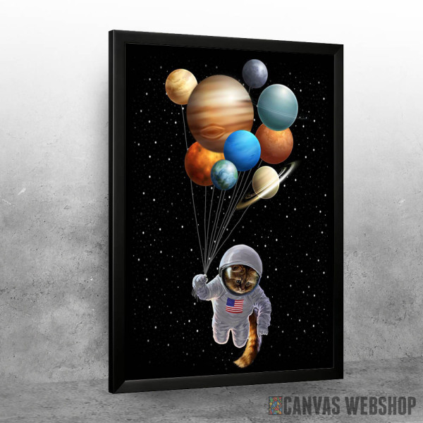 Cat Holding Planet Balloon Cat Holding Planet Balloon