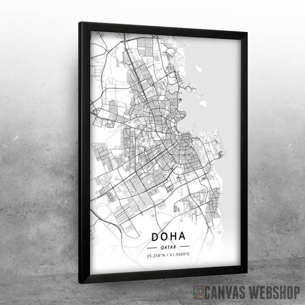 Doha mapa - white Doha mapa - white