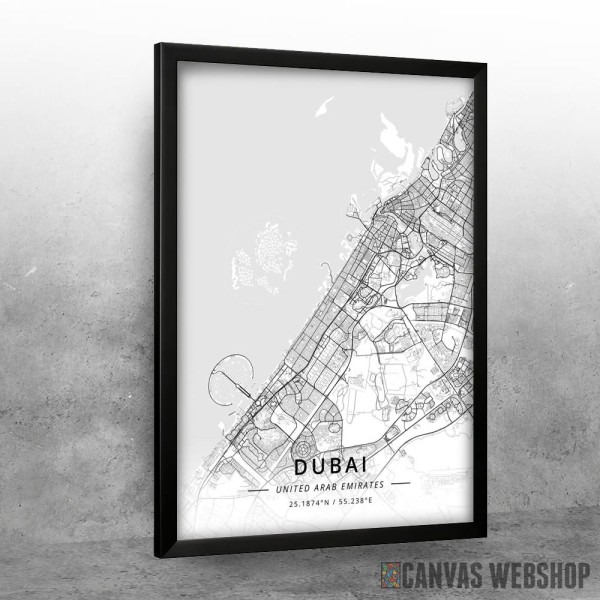 Dubai mapa - white