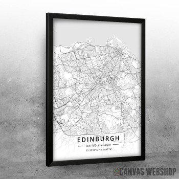 Edinburg mapa - white Edinburg mapa - white