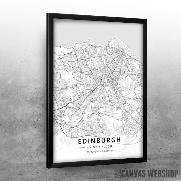 Edinburg mapa - white
