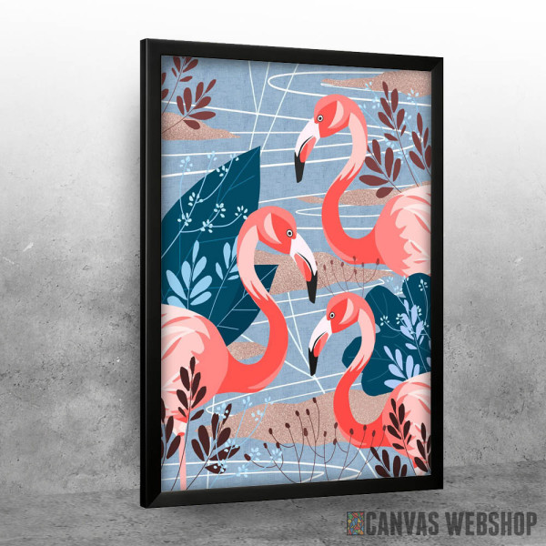 Flamingos with leaves Flamingos with leaves