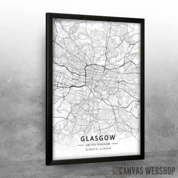 Glazgov mapa - white Glazgov mapa - white