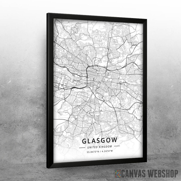 Glazgov mapa - white Glazgov mapa - white
