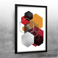 Heksagoni sa crvenom bojom