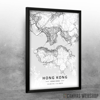 Hong Kong mapa - white Hong Kong mapa - white