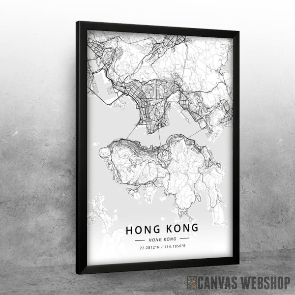 Hong Kong mapa - white Hong Kong mapa - white
