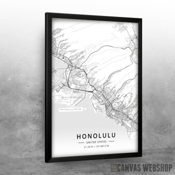 Honolulu mapa - white
