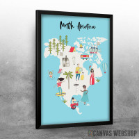 Ilustrovana mapa Severne Amerike