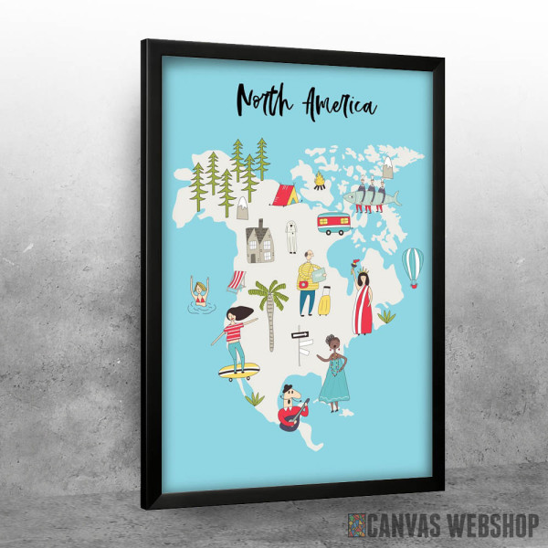 Ilustrovana mapa Severne Amerike Ilustrovana mapa Severne Amerike