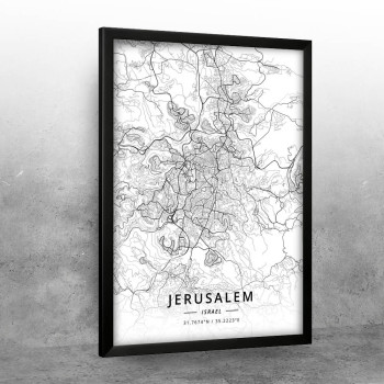 Jerusalim mapa - white