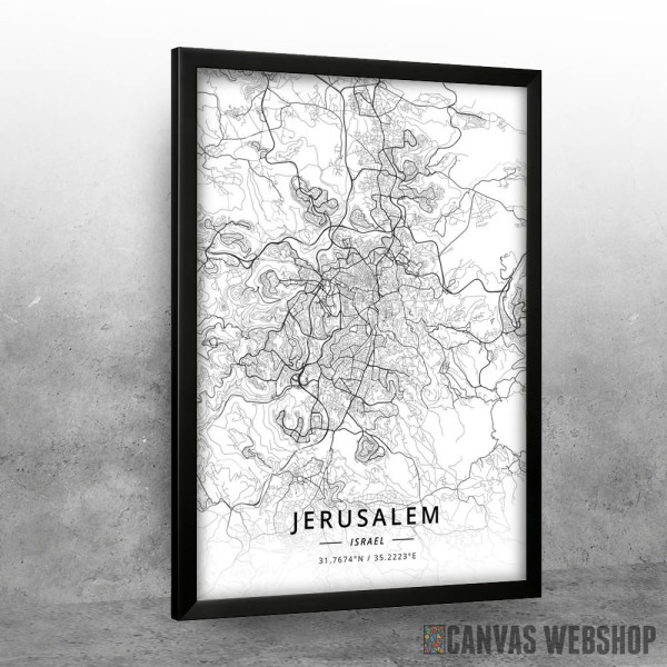 Jerusalim mapa - white Jerusalim mapa - white