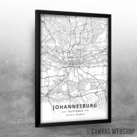 Johanesburg mapa - white Johanesburg mapa - white