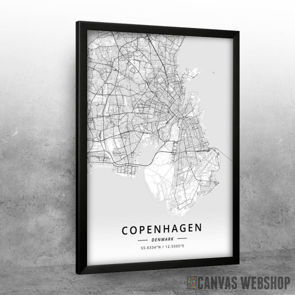 Kopenhagen mapa - white Kopenhagen mapa - white