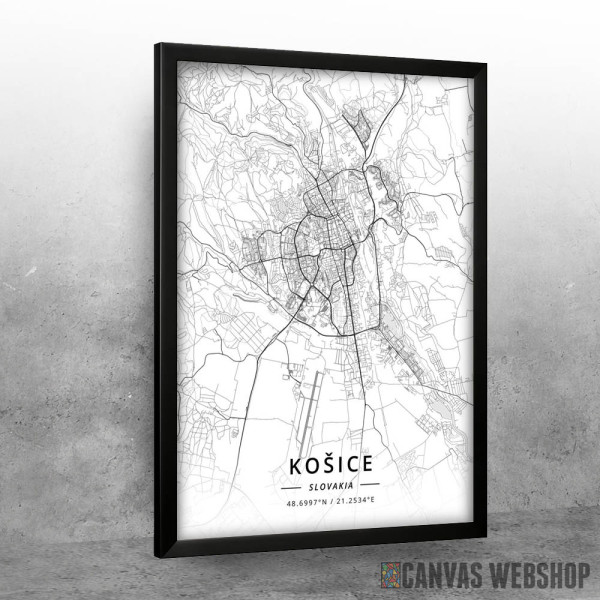 Košice mapa - white Košice mapa - white