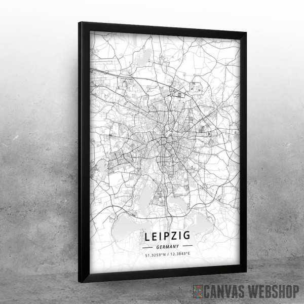 Lajpcig mapa - white Lajpcig mapa - white