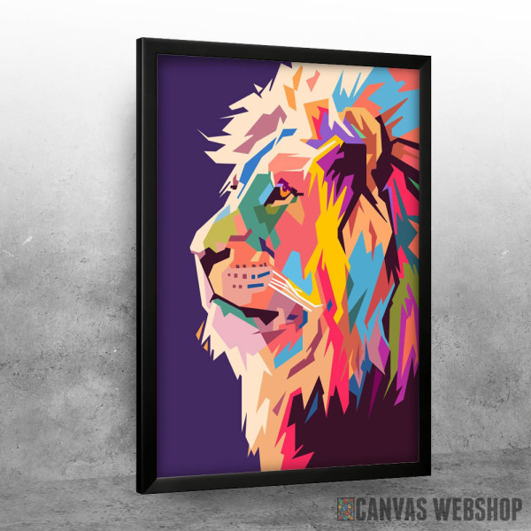 Lion face from side