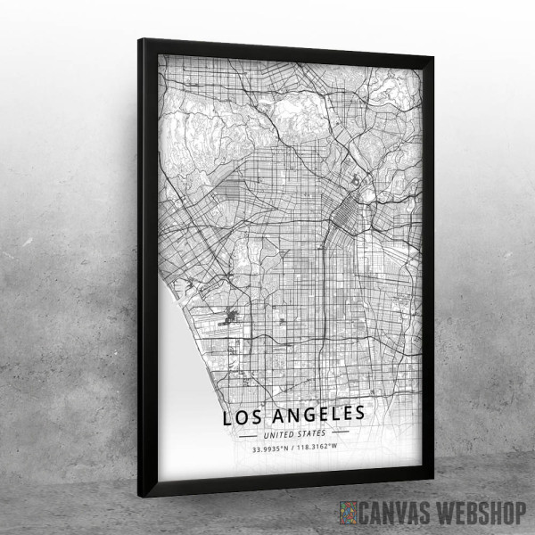 Los Andjeles mapa - white Los Andjeles mapa - white