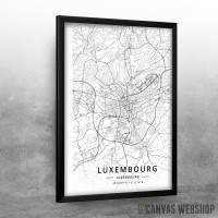 Luksemburg mapa - white Luksemburg mapa - white