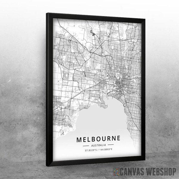 Melburn mapa - white Melburn mapa - white