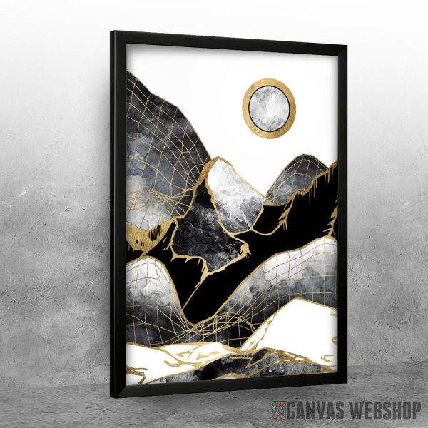 Minimal Black and Gold Mountains