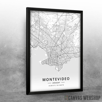 Montevideo mapa - white Montevideo mapa - white