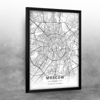 Moskva mapa - white