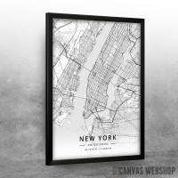New York mapa - white