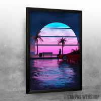 Outrun Beach Sunset