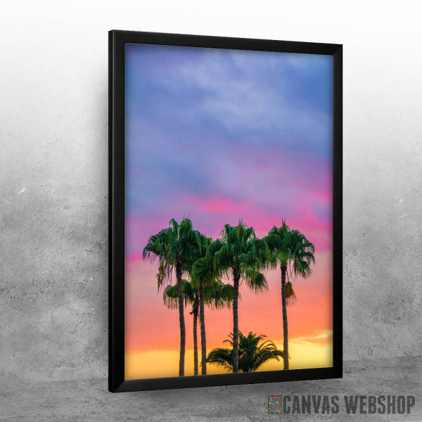 Palm Trees On Purple Sky