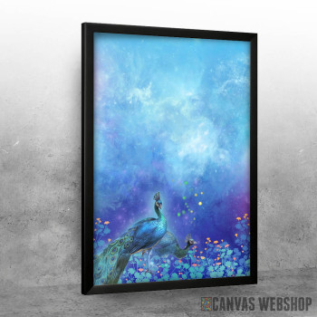 Peacock Birds with Flowers