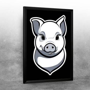 Piggy black and white