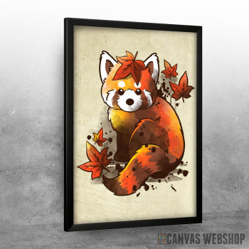 Red panda red leaves Red panda red leaves