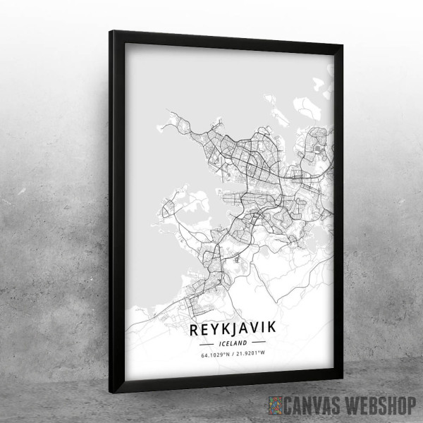 Rejkjavik mapa - white Rejkjavik mapa - white
