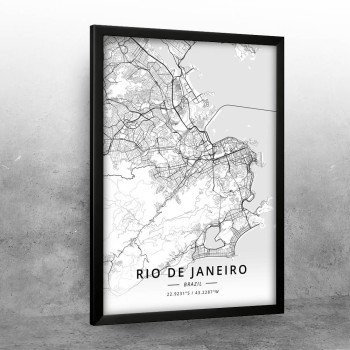 Rio de Žaneiro mapa - white