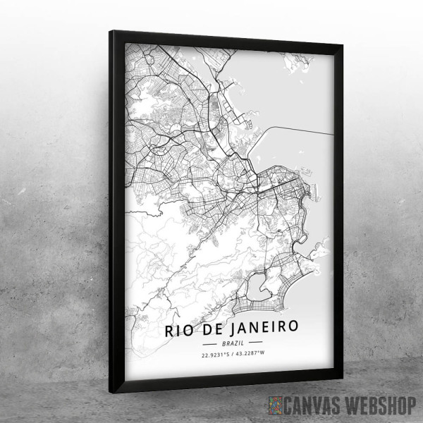Rio de Žaneiro mapa - white