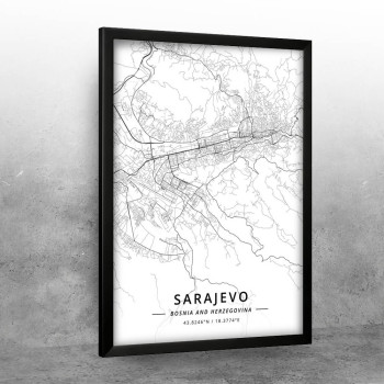 Sarajevo mapa - white