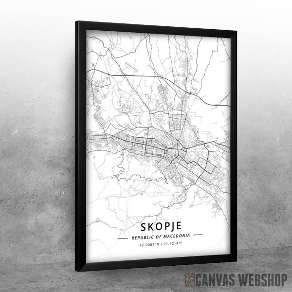Skoplje mapa - white Skoplje mapa - white